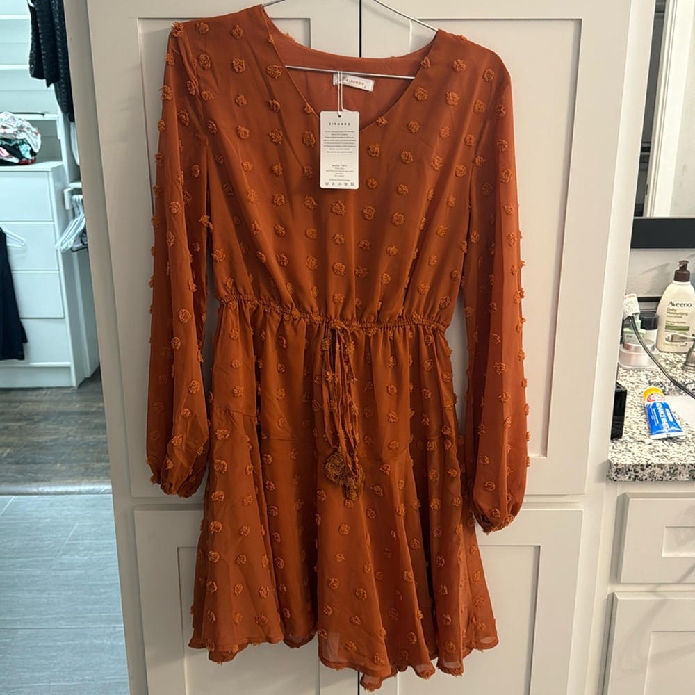NWT orange long sleeve dress